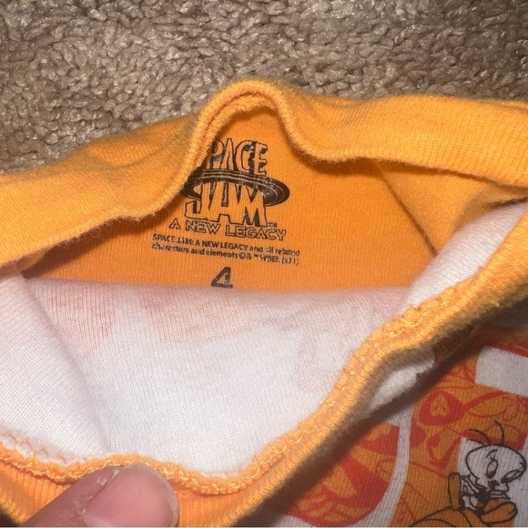 LeBron James Space Jam Basketball Bugs Bunny Tasmanian Devil Pajamas Size 4 - Picture 3 of 7